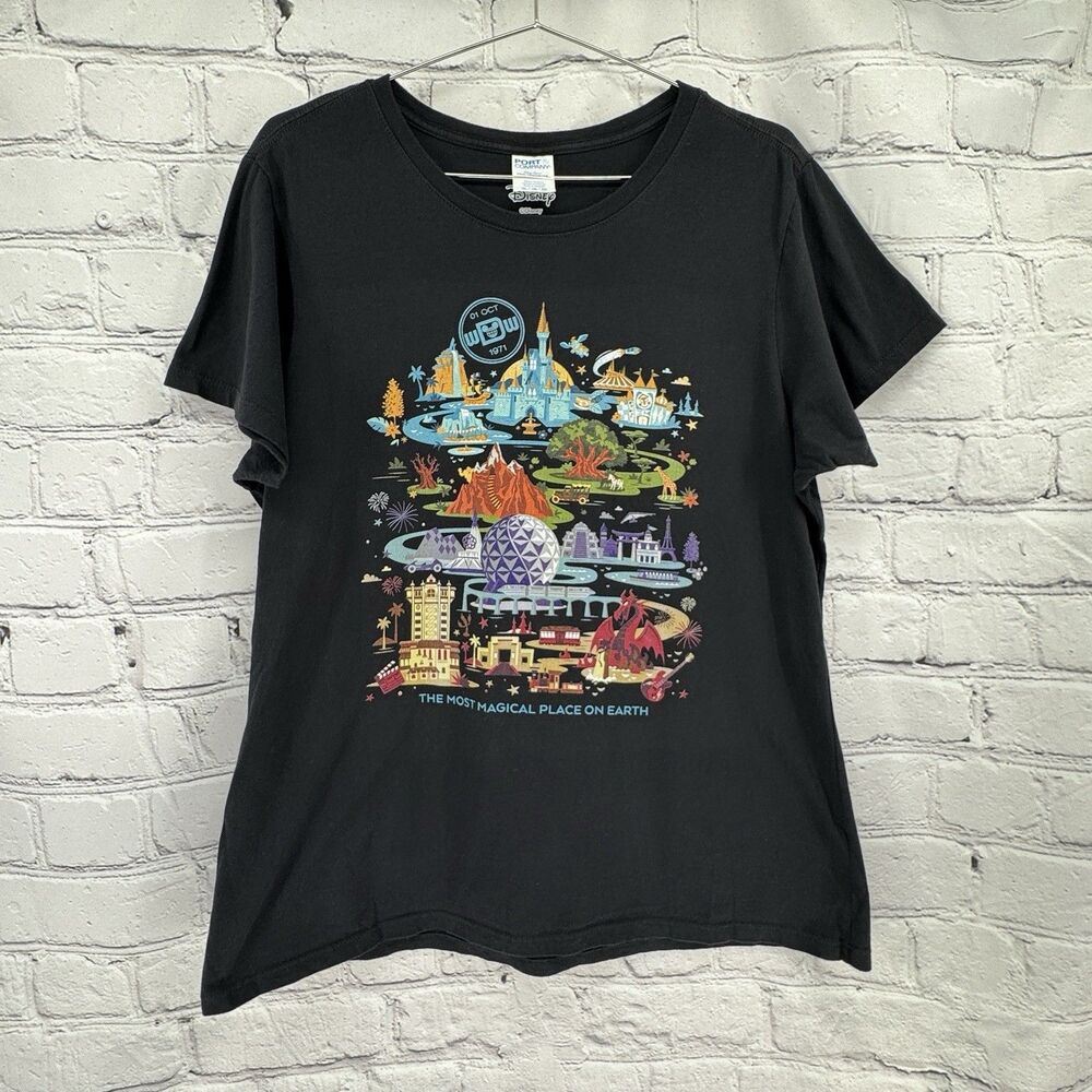 Disney World T-Shirt Ladies XL Black The Most Magical Place in the World
